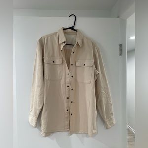 Brandy Melville Nancy Shirt Jacket Cream Tan